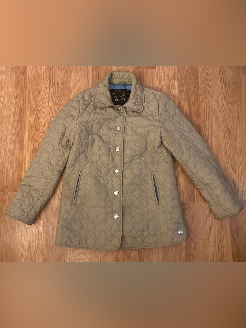 Coach Quilted Light Tan Puffer Jacket for Women
